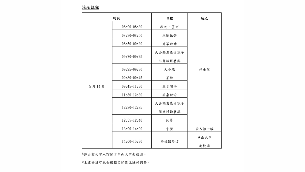 conference rundown - simplified chinese